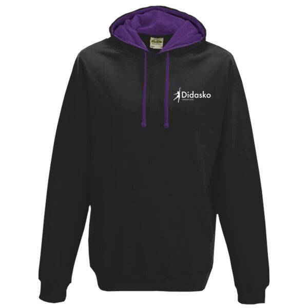 Didasko Netball - Official Varsity Pullover Hoodie - Black and Purple Thumbnail